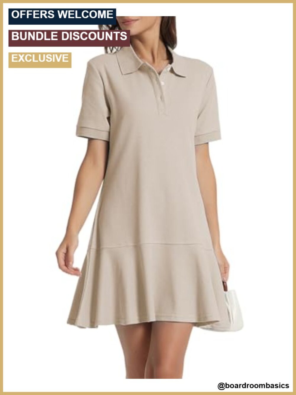 Polo Dress for Women Short Sleeve Golf Tennis Summer Mini Ruffle Hem Cotton